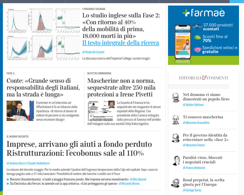 corriere 5 maggio 2020